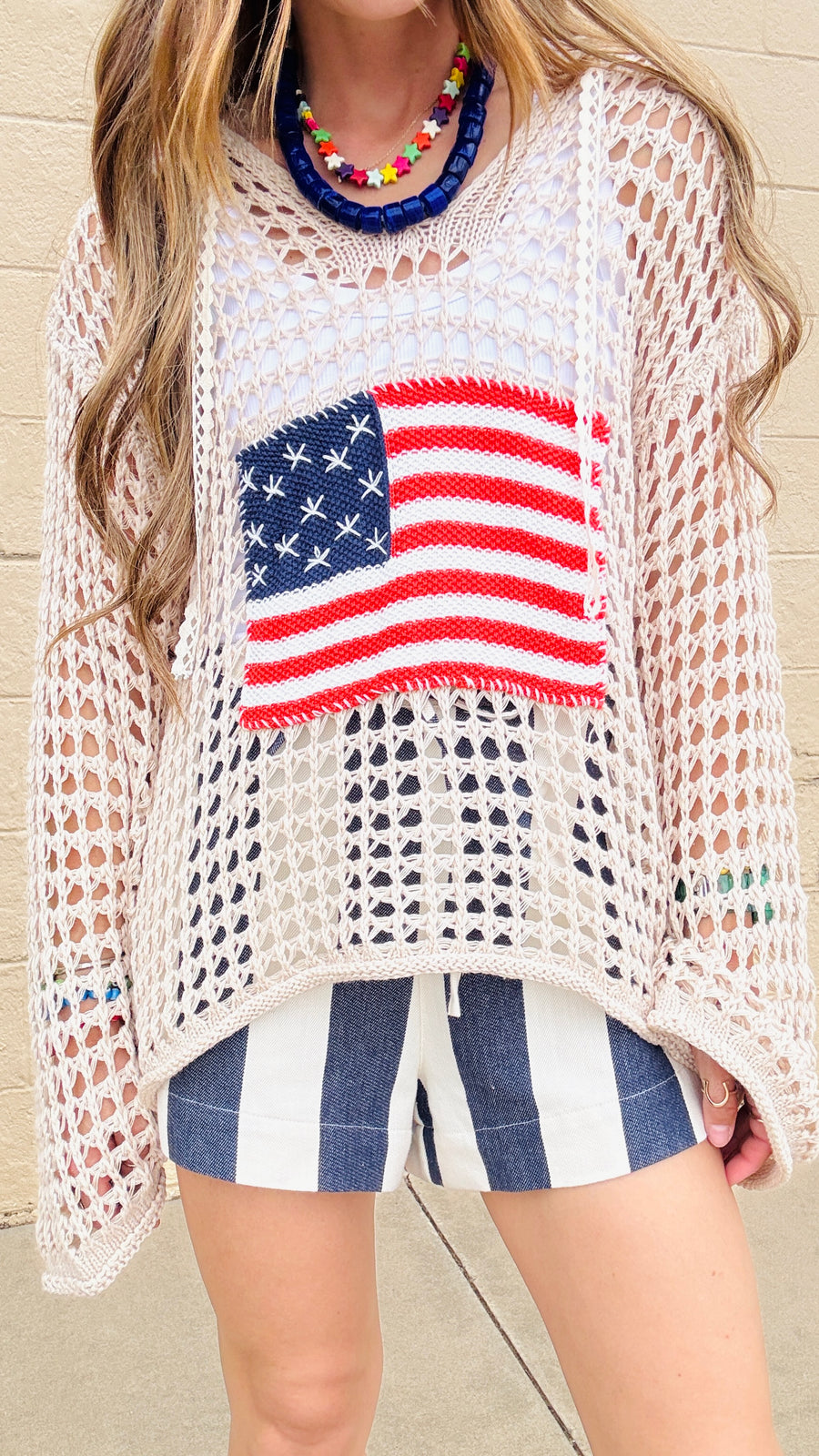 Stars & Stripes Crochet Hoodie
