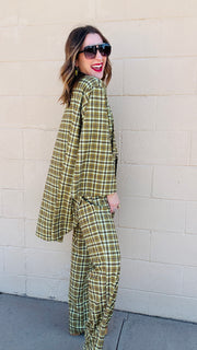 Lucky Charm Flowy Plaid Set