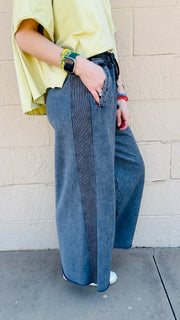 Cassie Ash Black Wide Leg Sweats