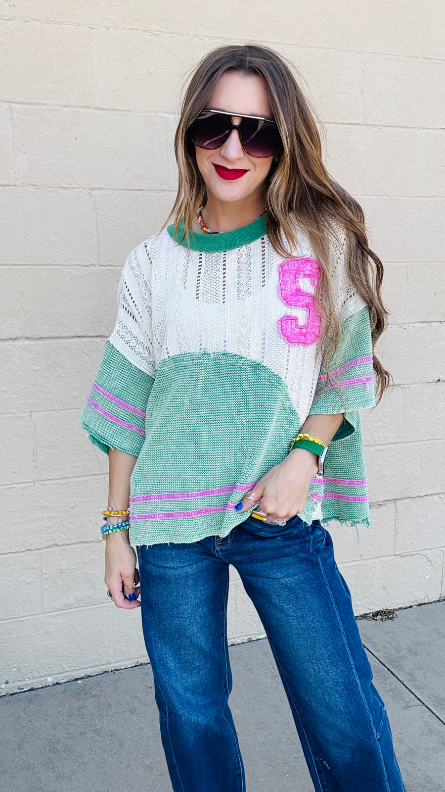 Vintage Varsity Lace Top