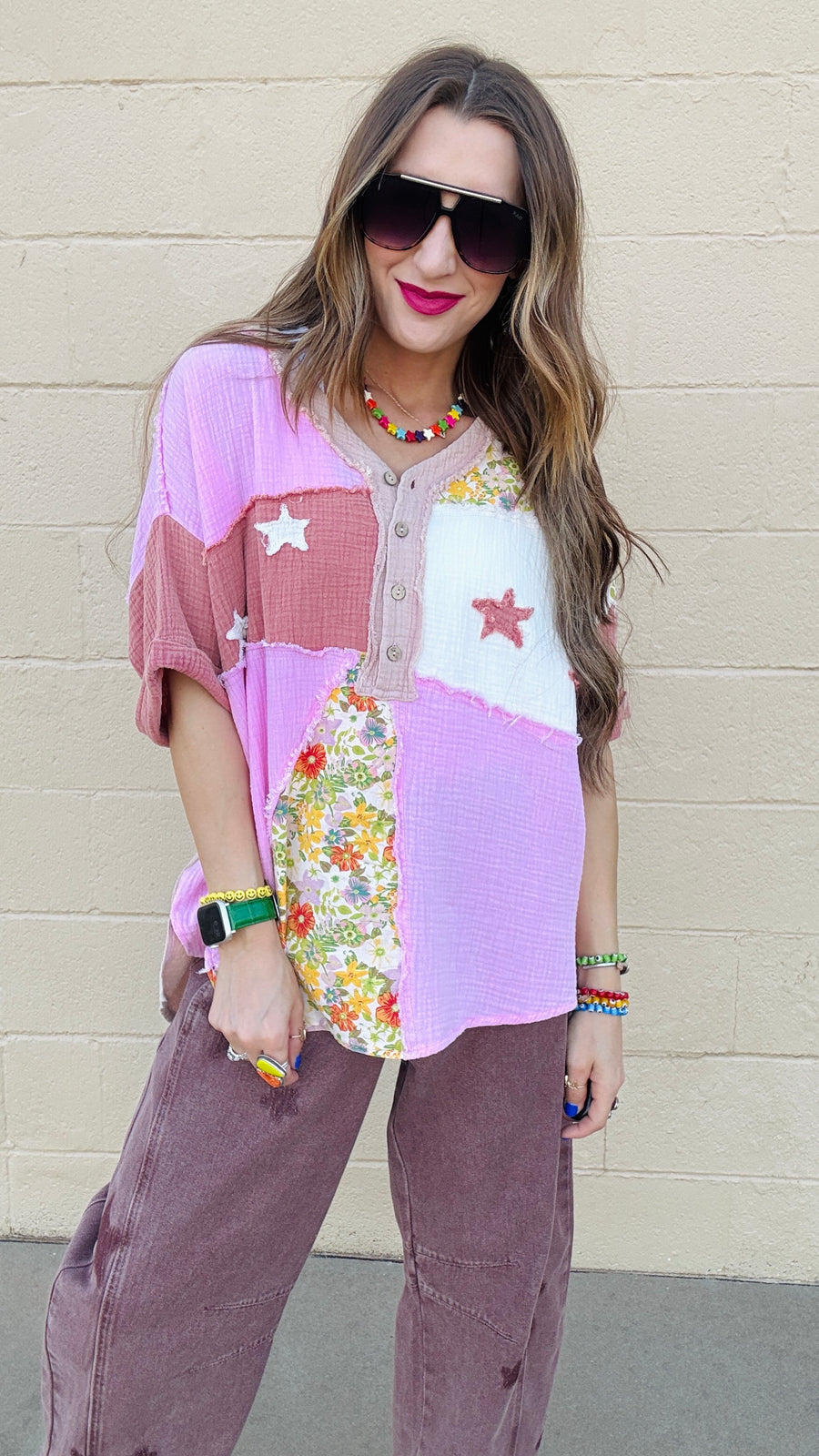 Starlit Bloom Gauze Top