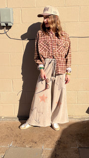 Superstar Distressed Patchwork Wide Leg Pants