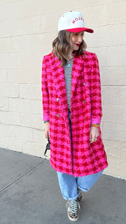 Pinkalicious Houndstooth Longline Jacket