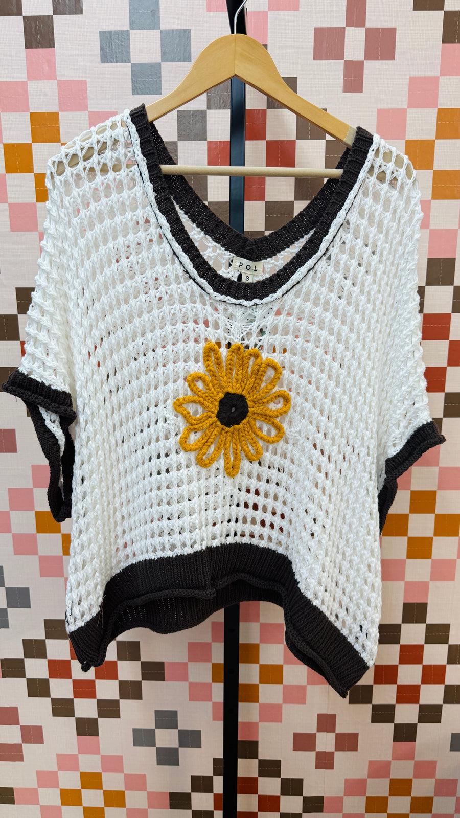 Sunflower Breeze Crochet Sweater-White