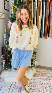 Snowfall Sweetie Pearl Detail Skort- Baby Blue