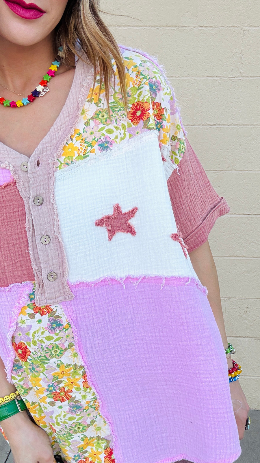 Starlit Bloom Gauze Top
