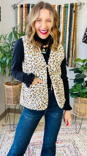 Watch My Spots Reversible Leopard Quilted Vest