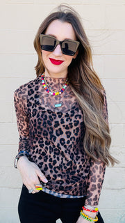 Fierce Allure Leopard Top-Brown