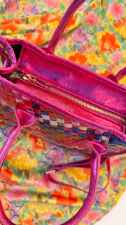 For the Bold, the Beautiful, Fuchsia Woven Tote