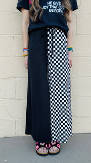 Checkmate Half & Half Pants- Black & White