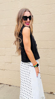 Shadow Petal Tie-Front Sweater