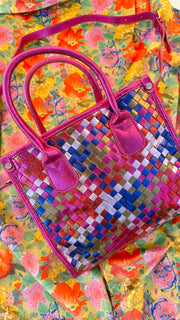 For the Bold, the Beautiful, Fuchsia Woven Tote