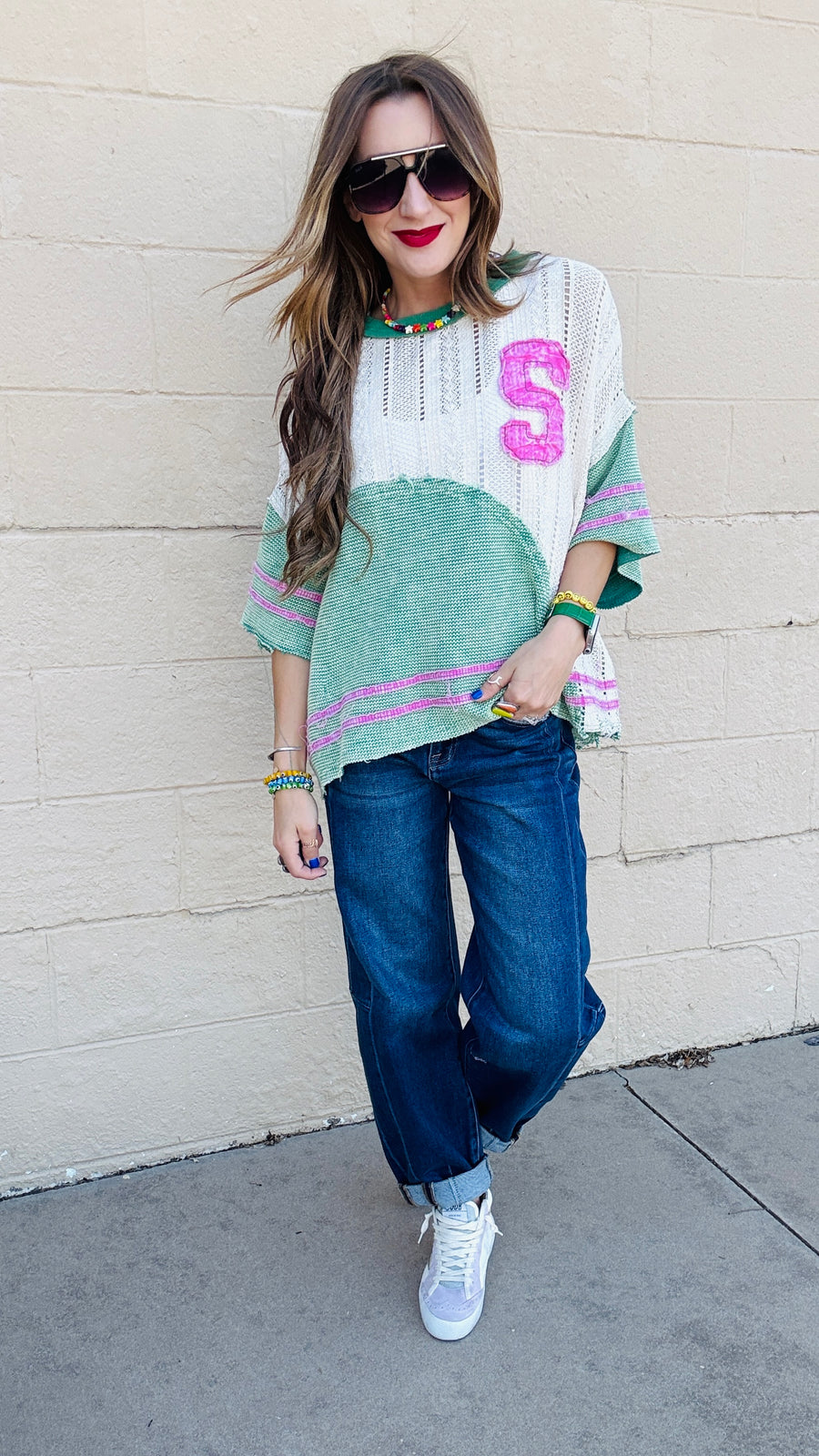 Vintage Varsity Lace Top