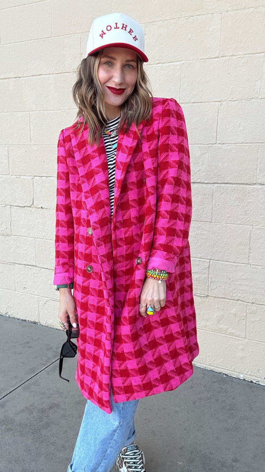 Pinkalicious Houndstooth Longline Jacket