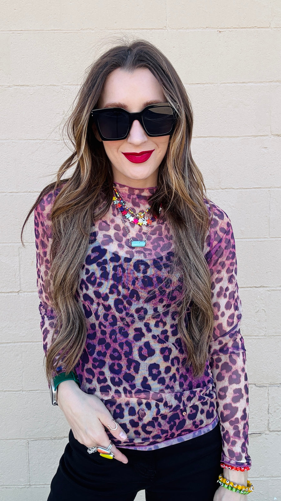 Fierce Allure Leopard Top-Magenta