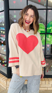 The Love Game Oversized Heart Top