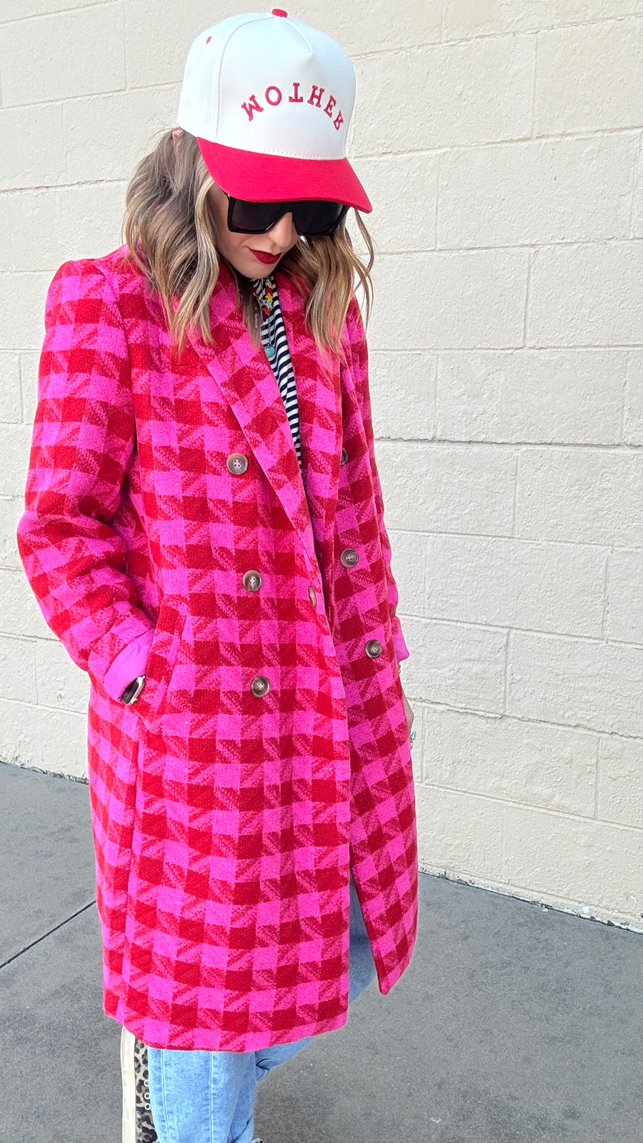 Pinkalicious Houndstooth Longline Jacket