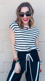 Keepin' it Classic Striped Cap Sleeve Top