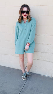 Pistachio Breeze Knit Romper