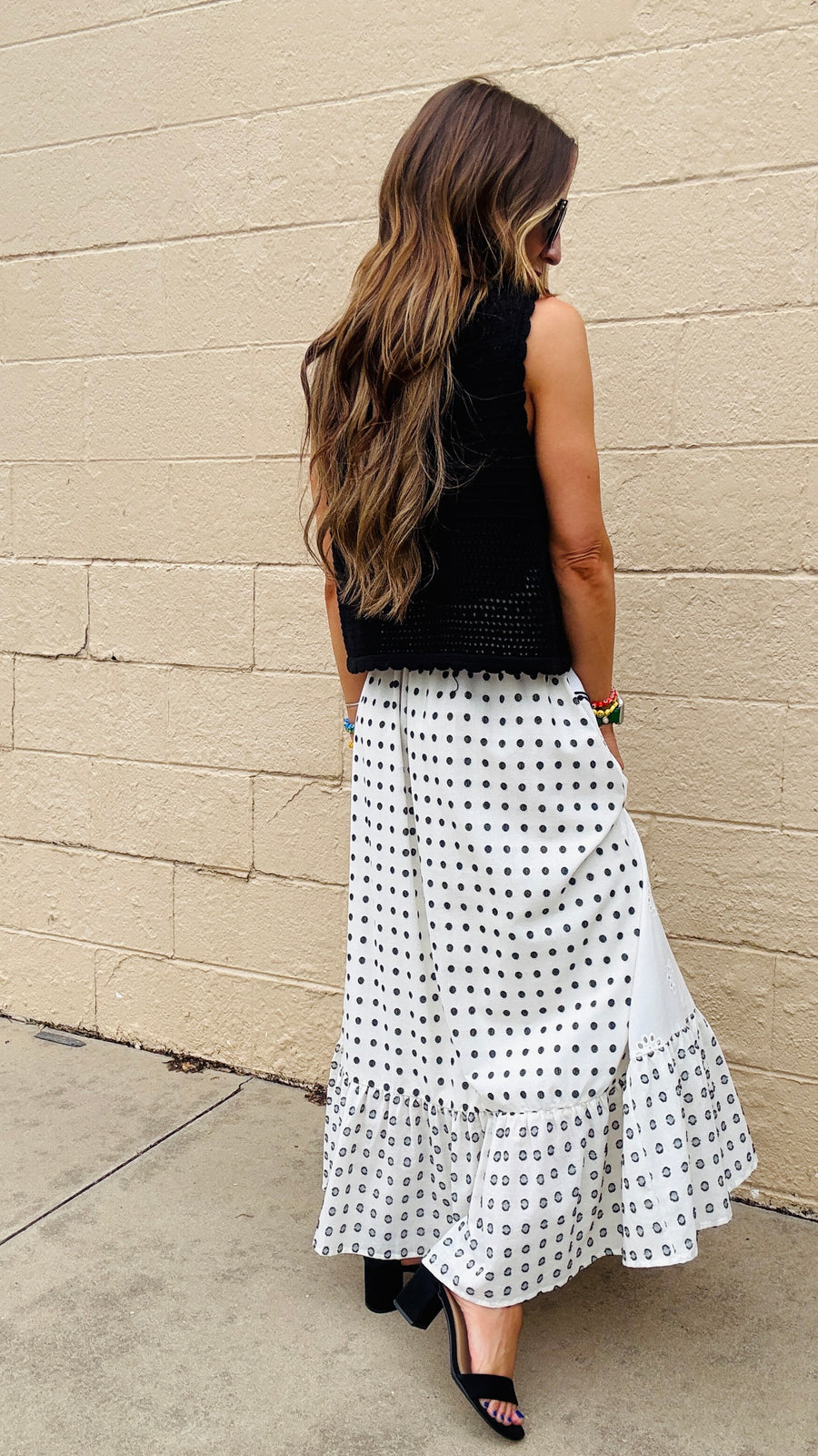 Dotted Elegance Maxi Skirt