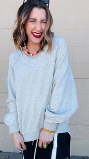 Cloud Comfort Pullover- Heather Oatmeal