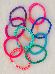 Neon Power Hair Tie Set - Set of 10