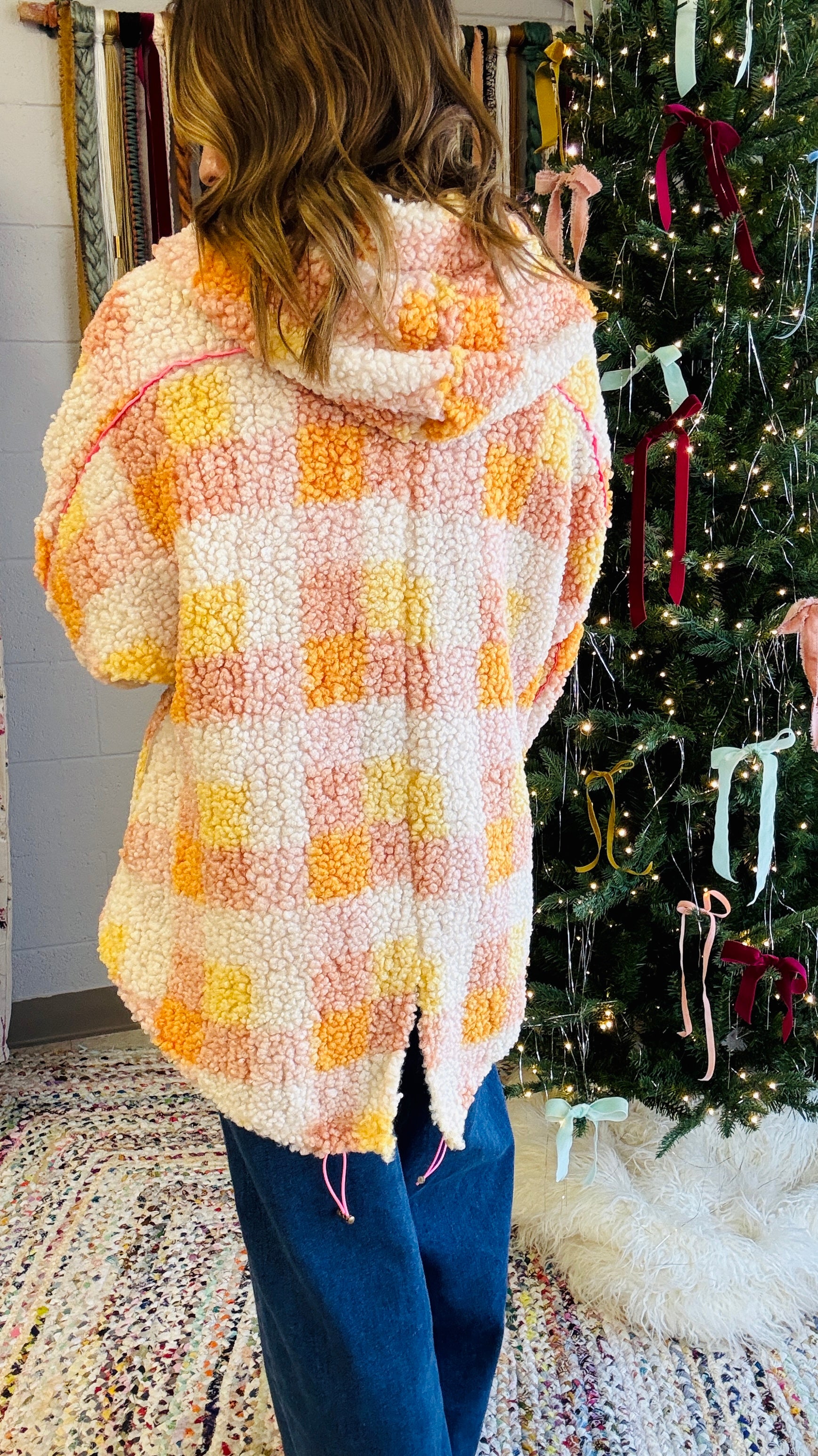 Warm and Cozy Bright Plaid Jacket