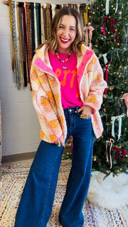 Warm and Cozy Bright Plaid Jacket