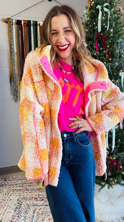 Warm and Cozy Bright Plaid Jacket