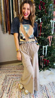 Superstar Distressed Patchwork Wide Leg Pants