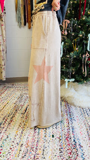 Superstar Distressed Patchwork Wide Leg Pants