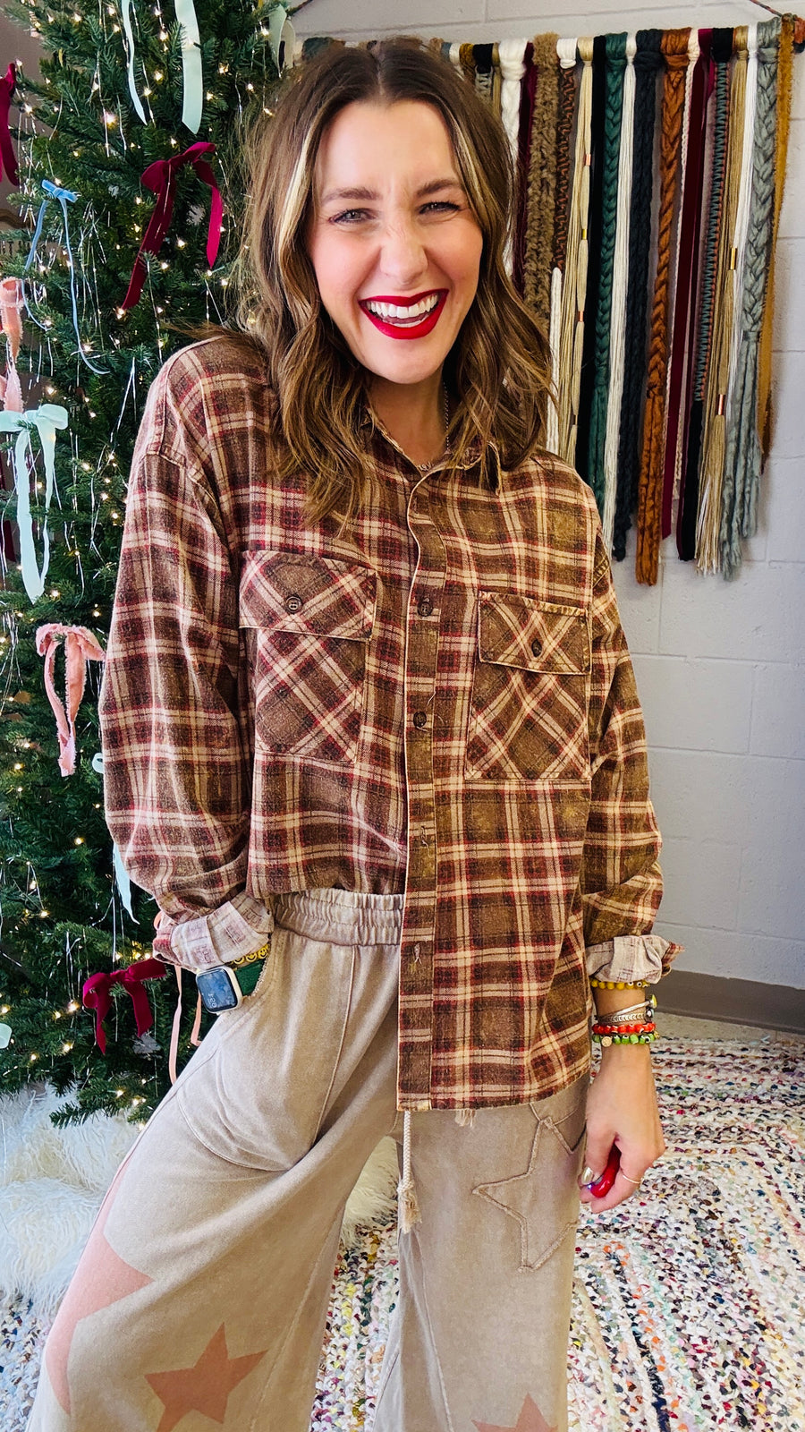 Feels Like Fall Classic Flannel- Brown