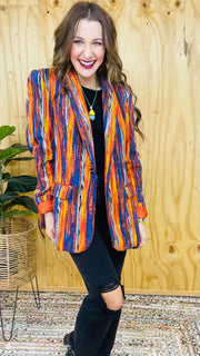 Colors Of The Wind Multi-Color Yarn Blazer