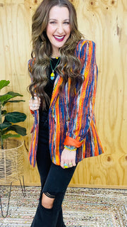 Colors Of The Wind Multi-Color Yarn Blazer