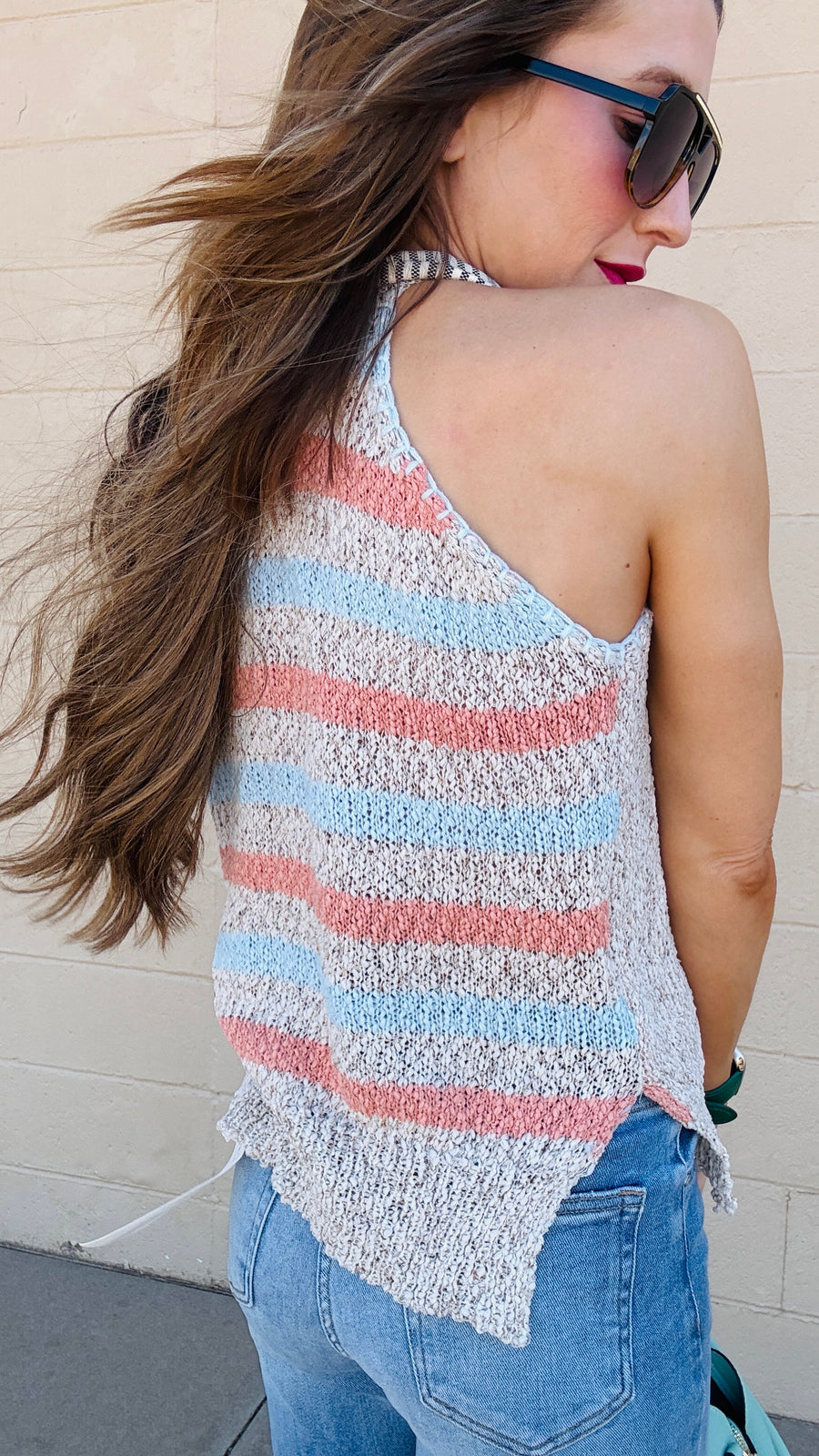 Starry Stripes Sleeveless Sweater