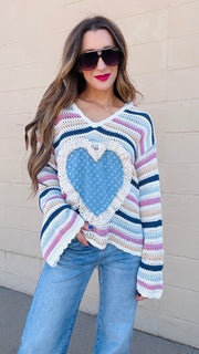 Sweetheart Stripes Hooded Sweater