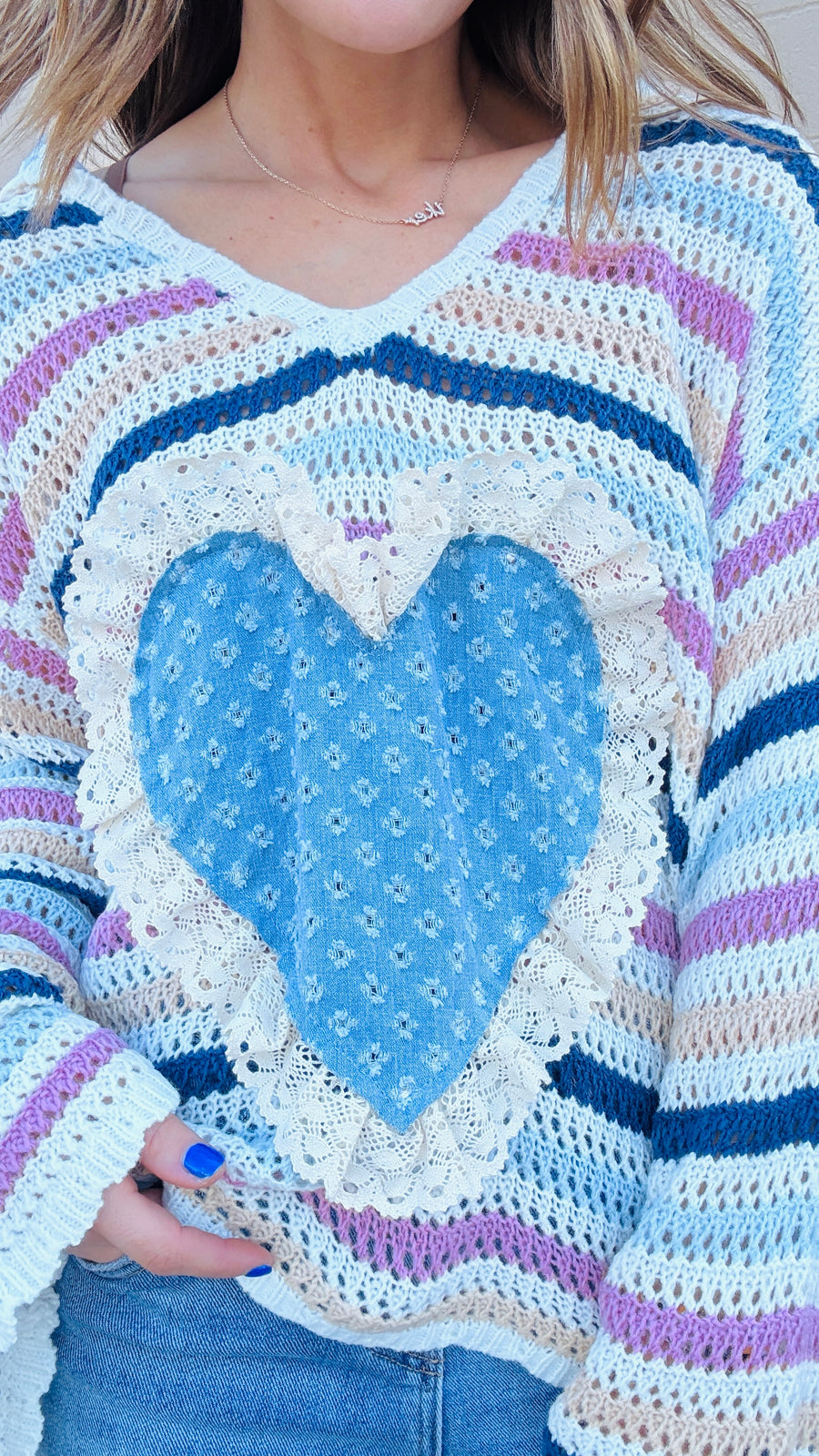 Sweetheart Stripes Hooded Sweater