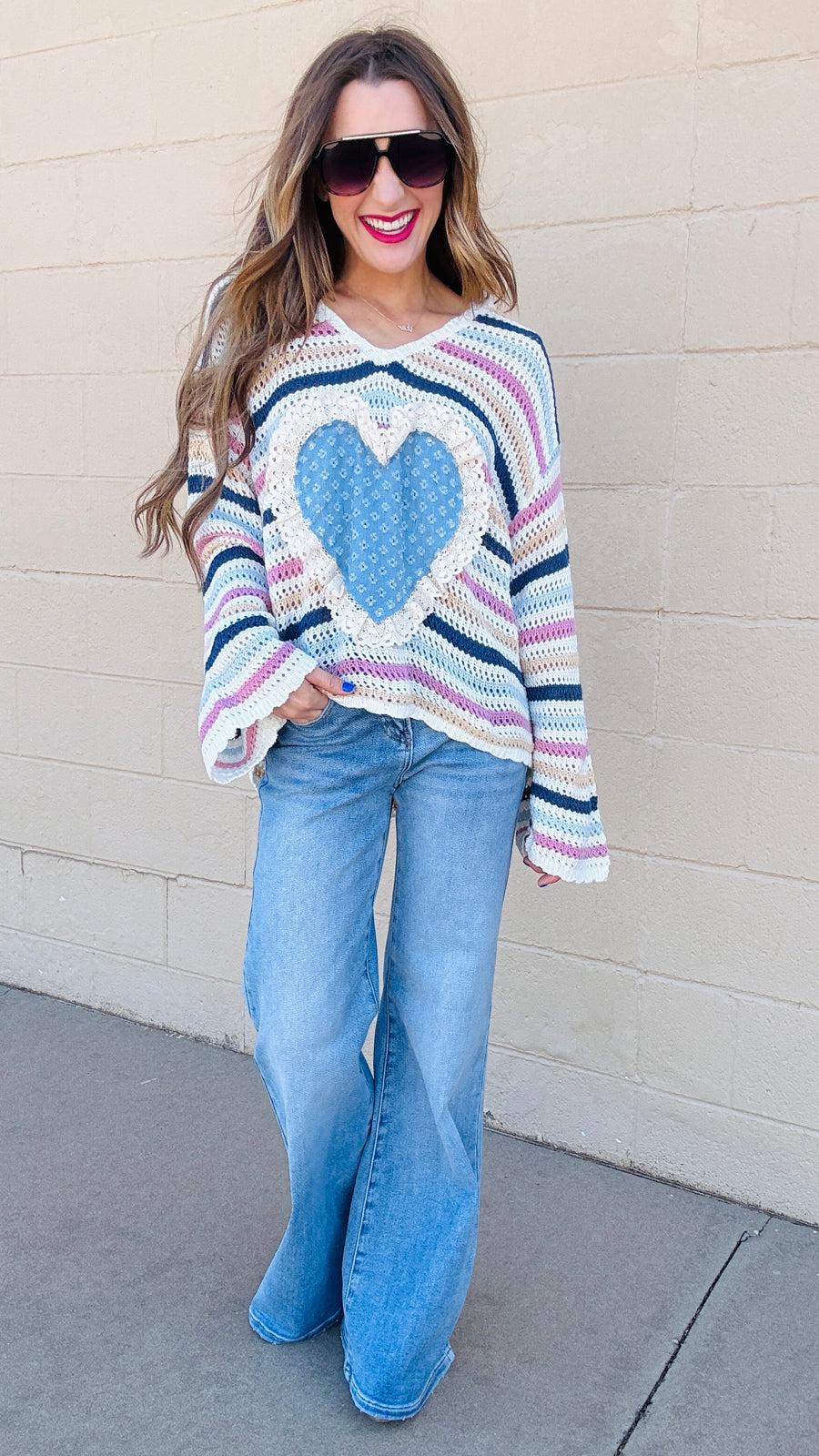 Sweetheart Stripes Hooded Sweater