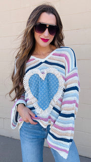 Sweetheart Stripes Hooded Sweater