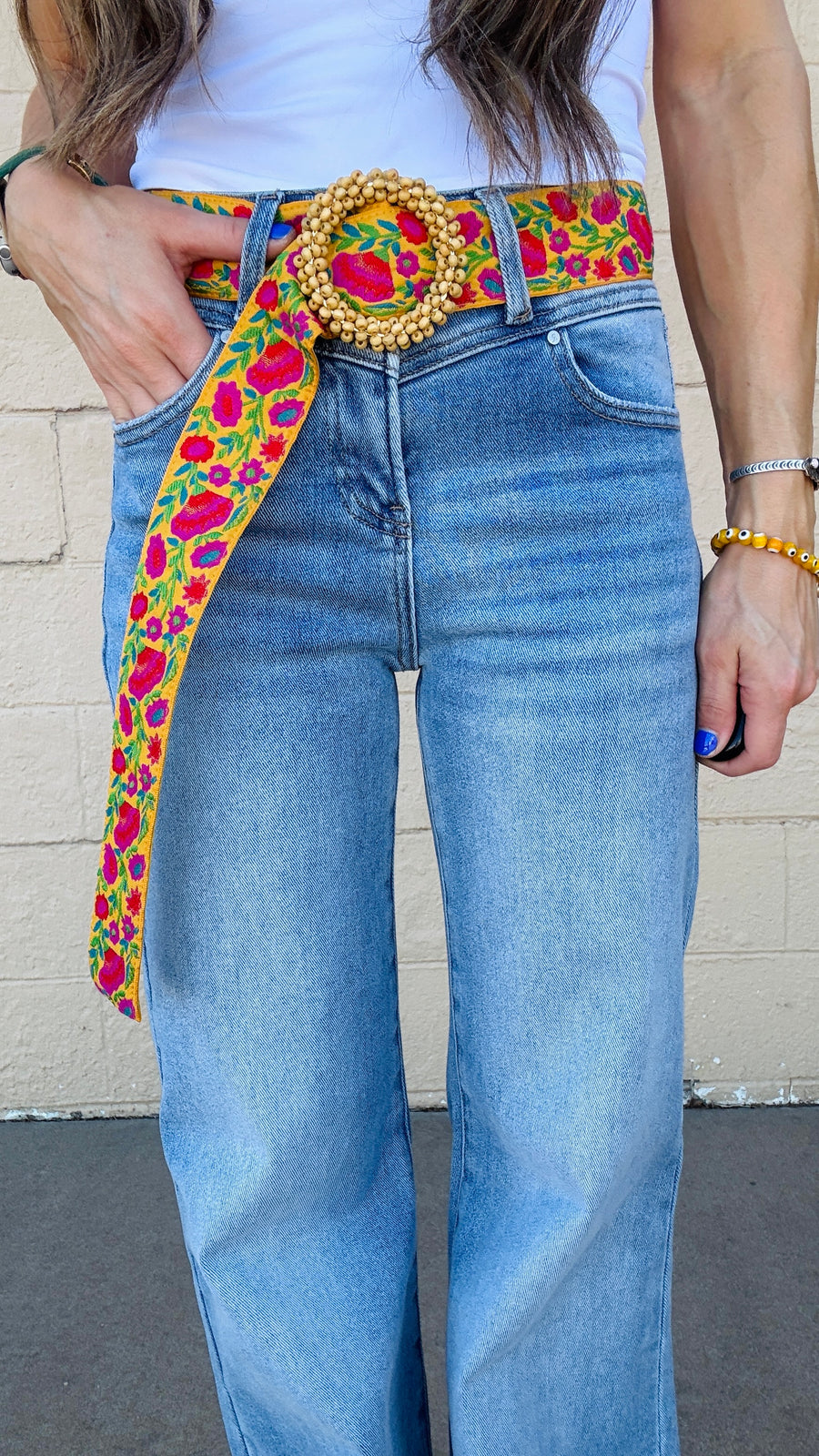 Fiesta Bloom Embroidered Belt