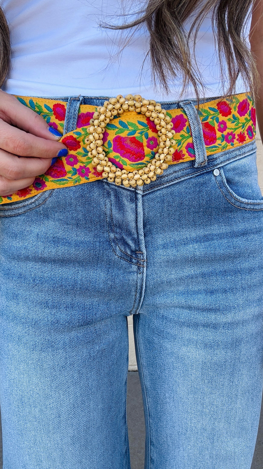 Fiesta Bloom Embroidered Belt