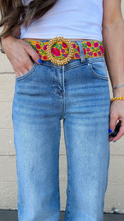 Fiesta Bloom Embroidered Belt