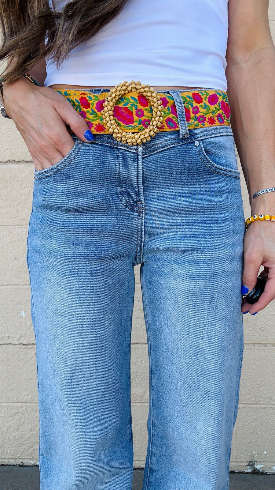 Fiesta Bloom Embroidered Belt