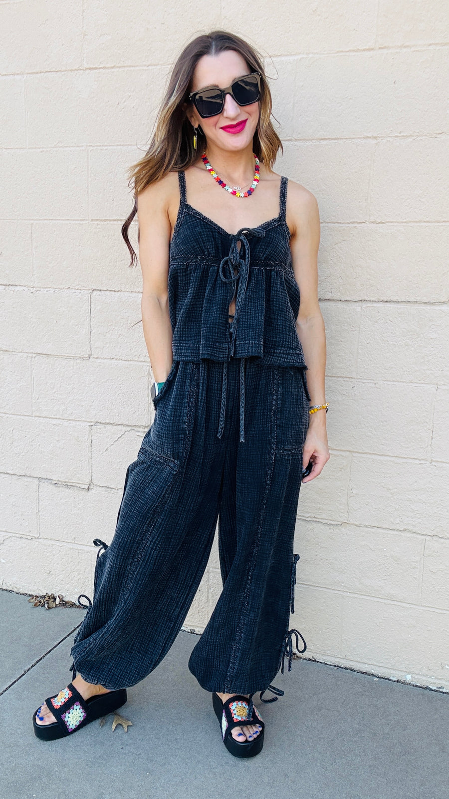 Boho Breeze Tie-Front Top
