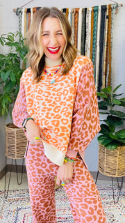 Party Animal Color Block Leopard Print Set