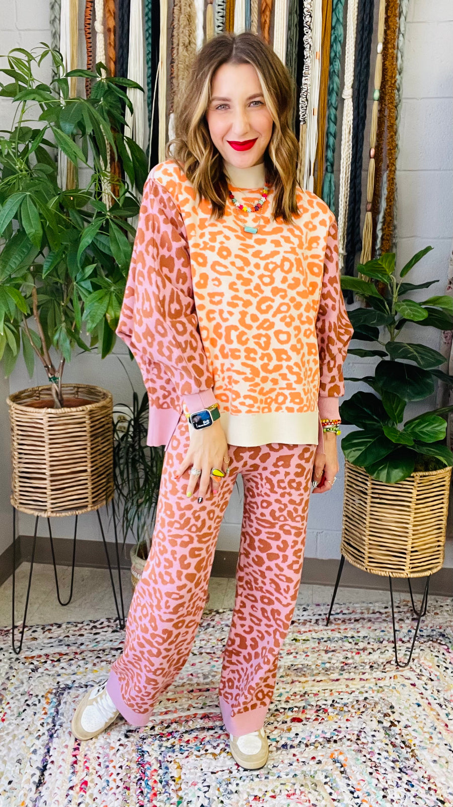 Party Animal Color Block Leopard Print Set