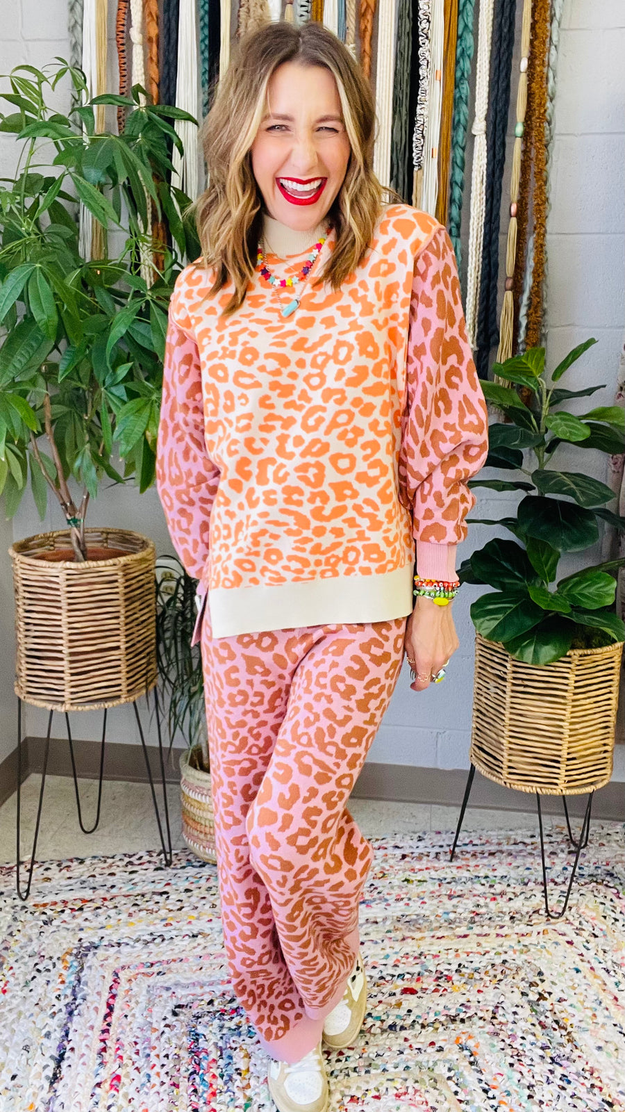 Party Animal Color Block Leopard Print Set