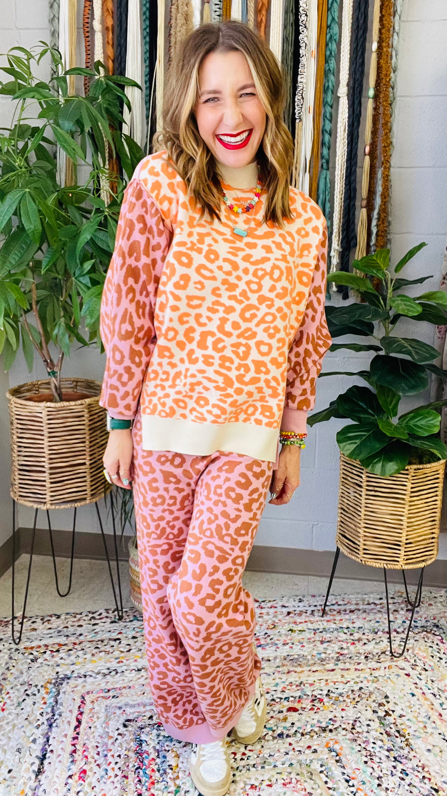 Party Animal Color Block Leopard Print Set