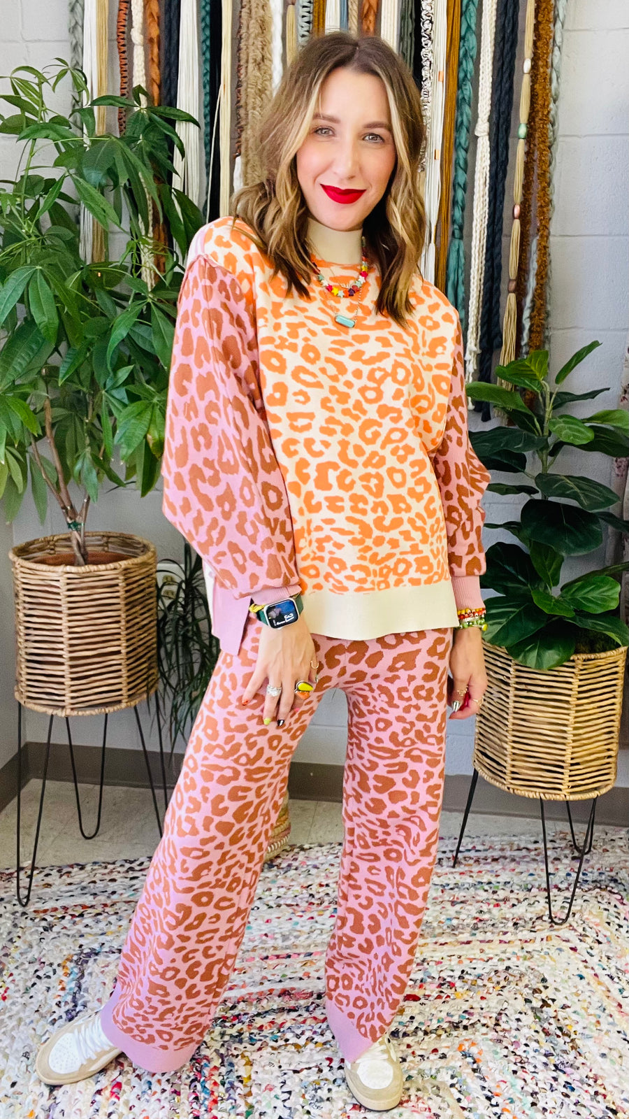 Party Animal Color Block Leopard Print Set