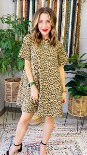 Lydia Leopard Print Mini Dress